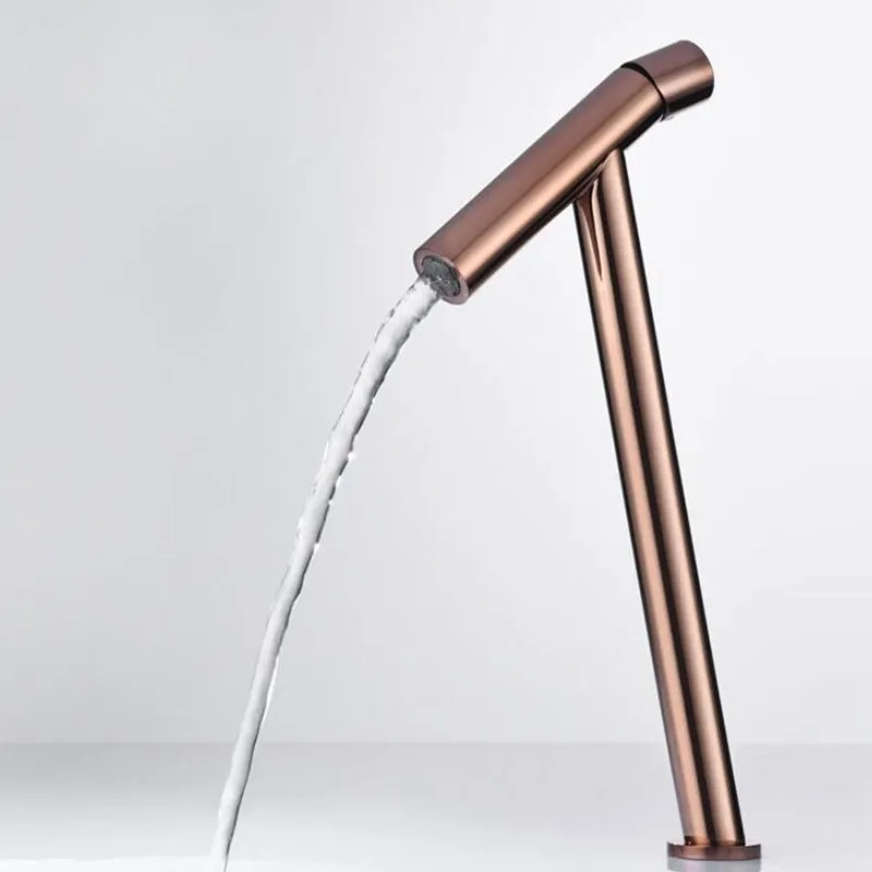 Kaufen Neue ankunft top hohe qualität einzigartige design messing chrome messing einzigen hebel Heiße und Kalte badezimmer hohe waschbecken wasserhahn becken tippen