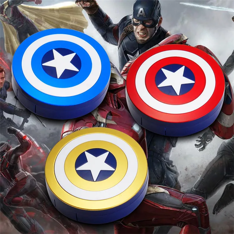

Hot Gift Captain America Contact Lens Case With Mirror Contact Lenses Box Container For Lenses Lens Case Storage Kit For Eyes