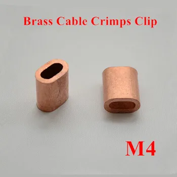 

20pcs 4mm M4 Brass Cable Crimps Sleeve Single Hole Ferrule Crimping Loop Oval Wire Rope Clip Swage Fittings