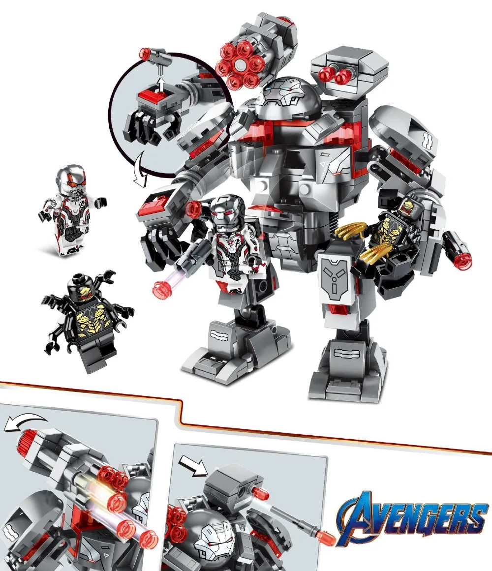 New Superheroes Avengers 4 War Machine Buster Compatible LegoINGlys Marvel Avengers Endgame Figures Building Blocks 76124