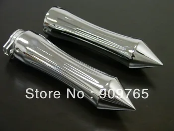 

Pair CHROME BILLET TRIBAL SPIKE 1" HAND GRIPS for Sportster Dyna Electra Softail V-Rod Road King Glide