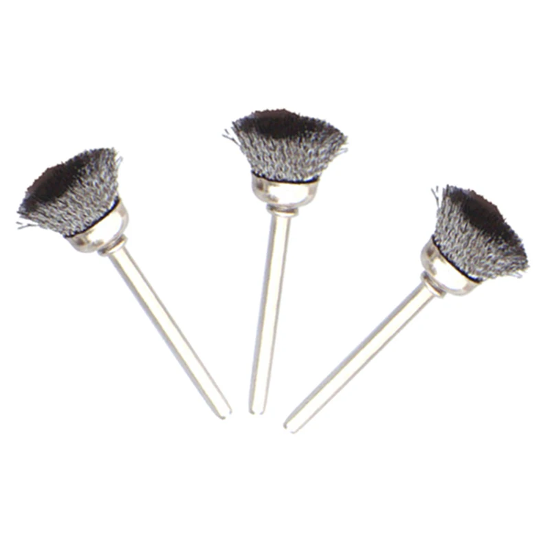 Promotion! 3mm Shank Cup Stainless Steel Wire Polishing Brush Gold Tone