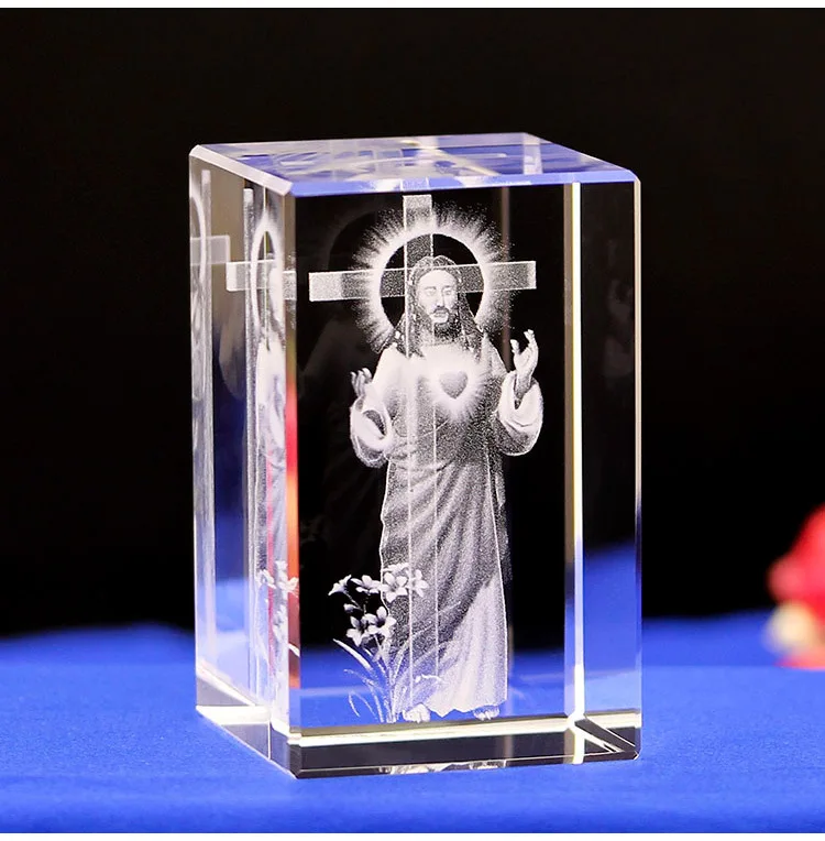Хесус К9 кристалл 3D лазерная статуя скульптура межгравировальная Статуэтка миниатюрные хрустальные художественные ремесла Иисус Ch домашний декор