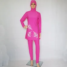 Большие размеры мусульманские купальники для женщин скромный цветочный принт полное покрытие Мусульманский купальник хиджаб ислам Буркини пляжная одежда для ванной badedragt