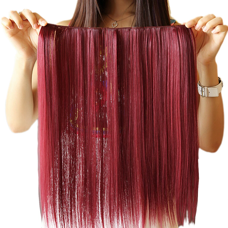 

Soowee 9 Colors Synthetic Hair Straight Clip In Hair Extensions Purple Pink White Cosplay Hair on Hairpins for Women