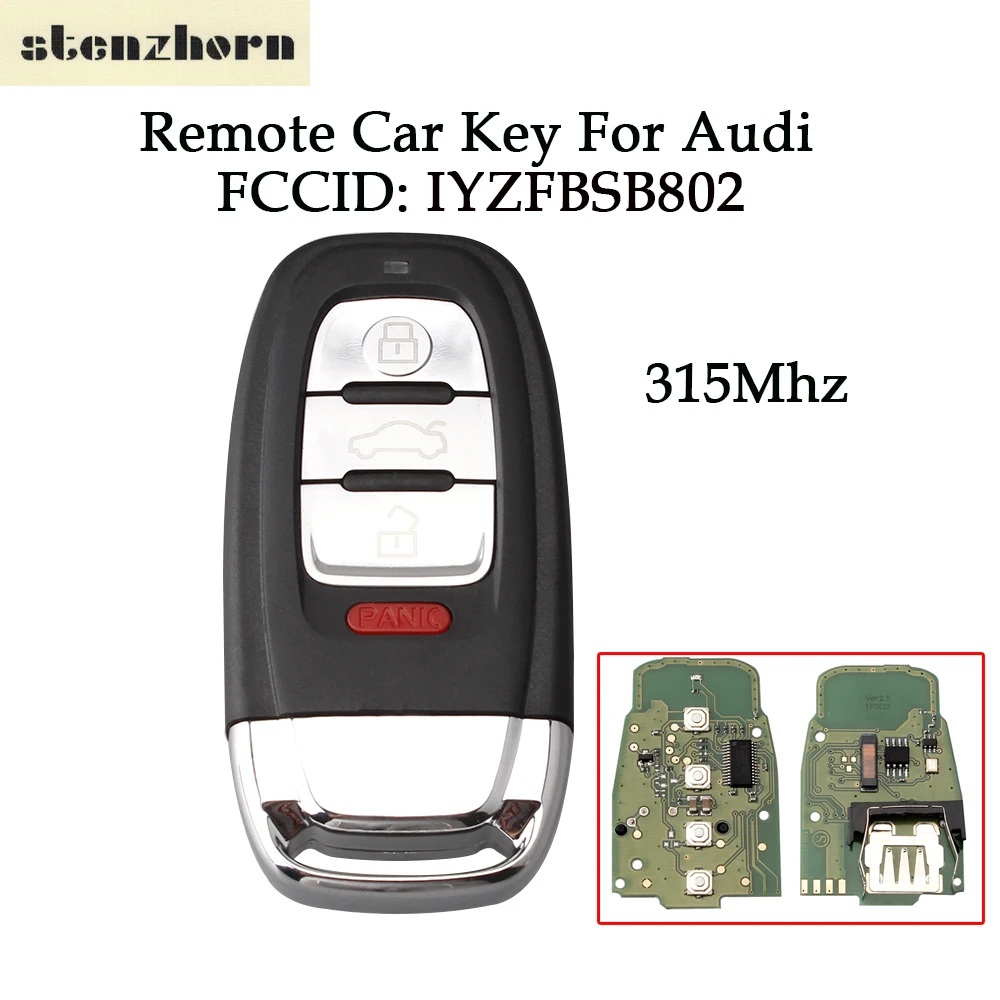 Stenzhorn 4 Buttons 315Mhz Remote Key For AUDI A3 A4 A5 A6 A8 Quattro