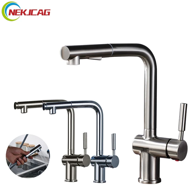 Best Quality Pull Out Kitchen Faucet 360 Degree Rotation Faucet Single Handle Mixer Tap with Sprayer