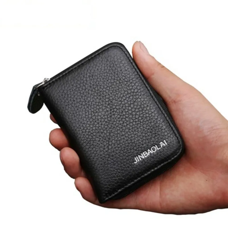 Unisex Super Mini Coin Purse Men Women wallet Zipper Key Card bag Genuine Leather wallet Card ...