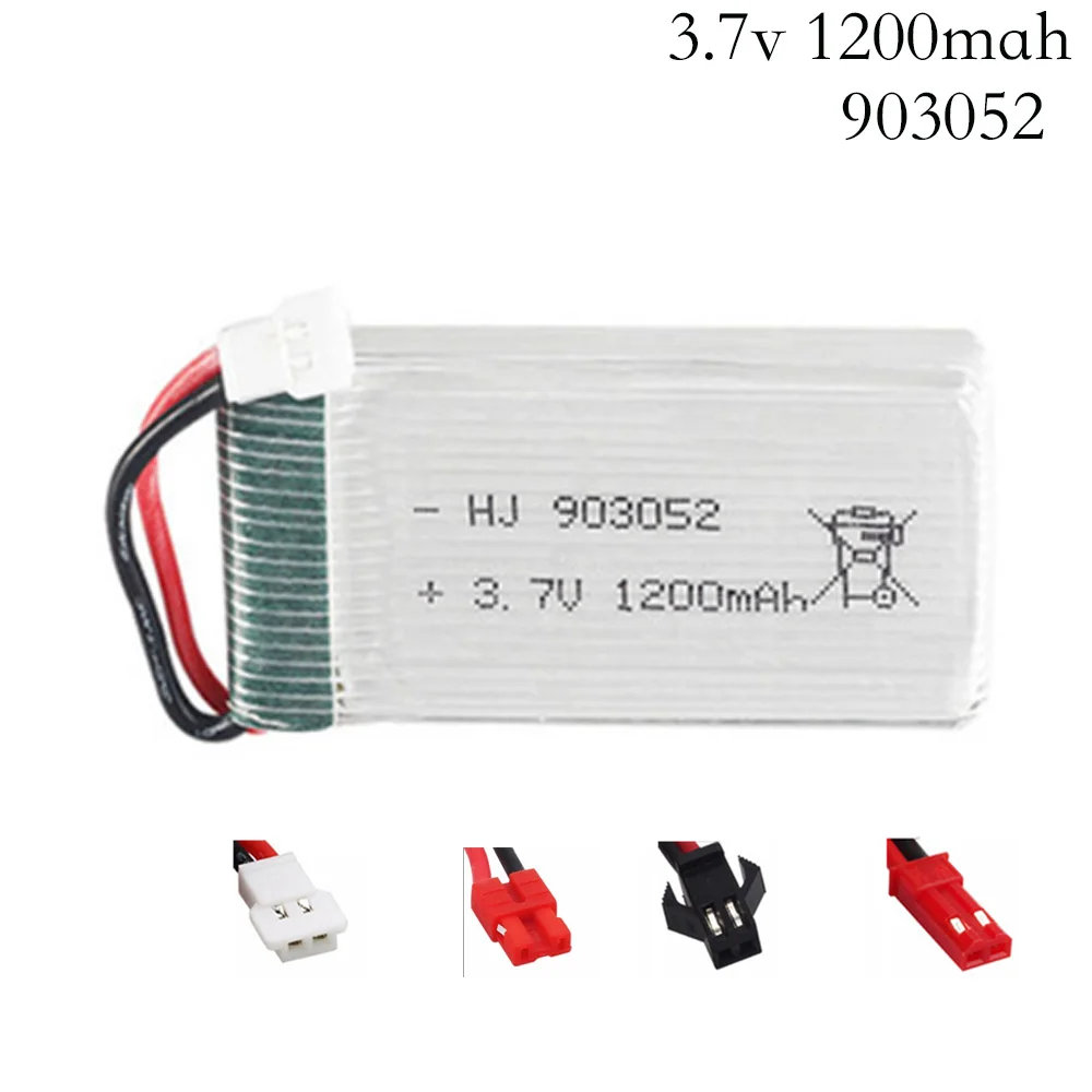 

3.7V 1200mAh 30C Lipo Battery for Syma X5SW X5SC X5S X5SC-1 X5HW X5UW M18 H5P RC Quadcopter 3.7V 1200mAh 903052 battery JST Plug