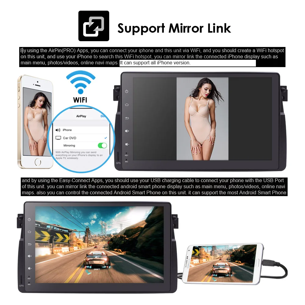 Best Android 9.0 Navigation GPS 9 Inch Full Touch Multimedia Car radio forB MW 3 Series E46 / M3 1998-2006 with BT / RDS 3G 4G 14