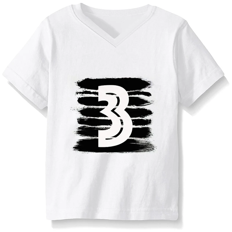 Летняя футболка для дня рождения с принтом 1, 2, 3, 4 года, Повседневная хлопковая Футболка с v-образным вырезом для мальчиков и девочек, детская футболка, одежда, хлопковые футболки для мальчиков - Цвет: B3
