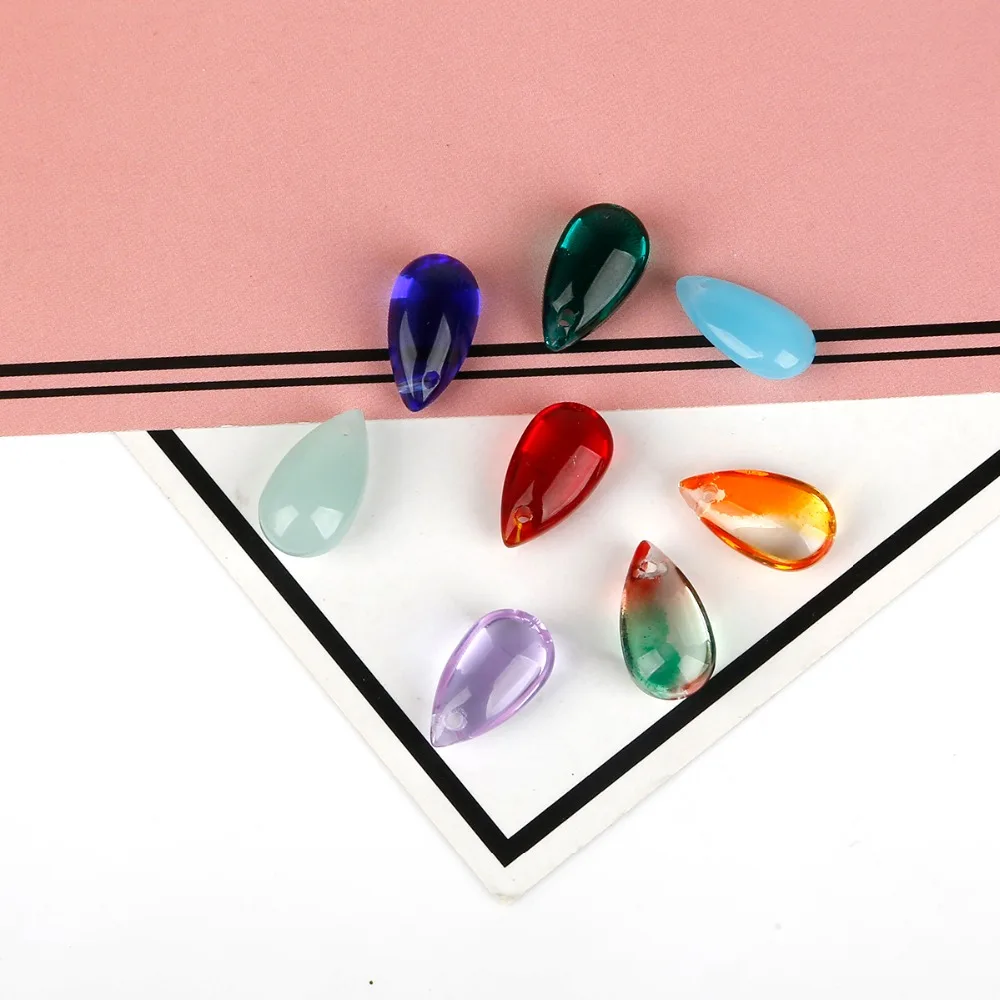 100 Mixed Colour Transparent Acrylic Faceted Teardrop Beads 8X13mm Jewelry  Make