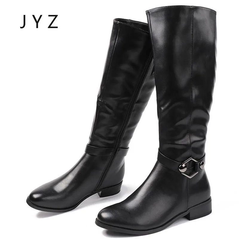 

Fashion New Womens Boots Winter Long Boots Keep Warm Flat Shoes Buckled Up Lady Size 40 aa1028