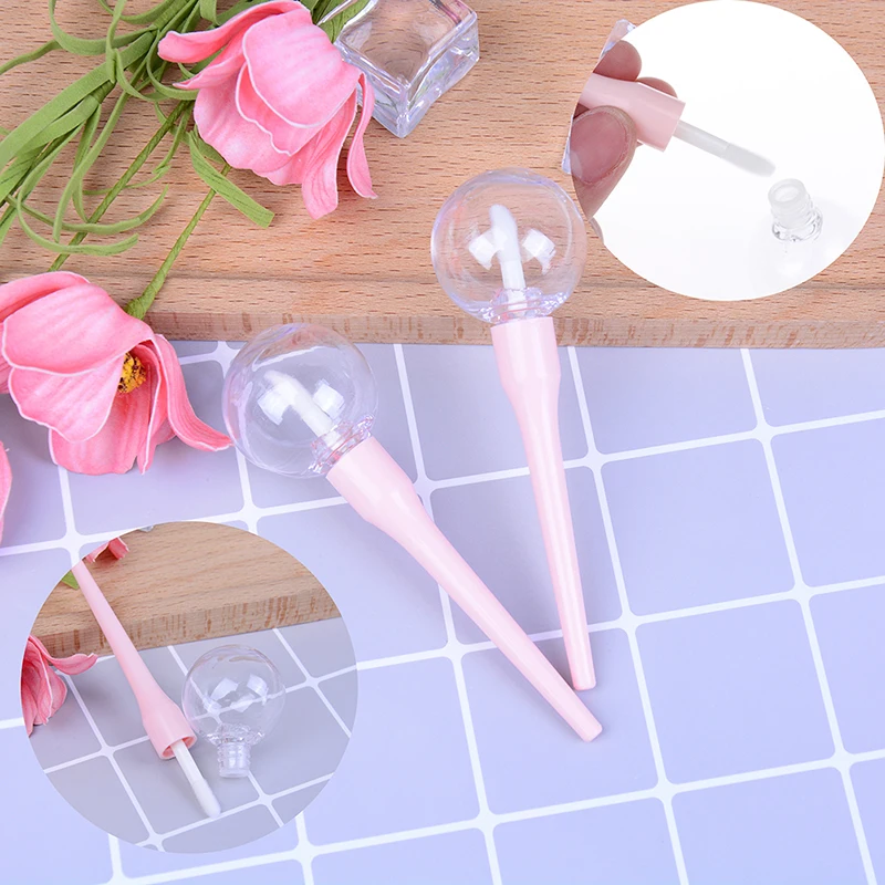 

1pc 3.9ml Pink Lollipop Empty Lip Gloss Tube Lips Balm Bottle Brush Container Mini Refillable Bottles Lipgloss Tube New Arrival