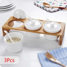 Япония стиль керамическая баночка специй кухонный Органайзер емкости для специй набор бытовой кастрюля для соуса приправа коробка