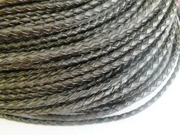 

Free ship!!! W-4132 4mm Braided Leather Cord 50m/lot jewelry necklace cord jewelry findings