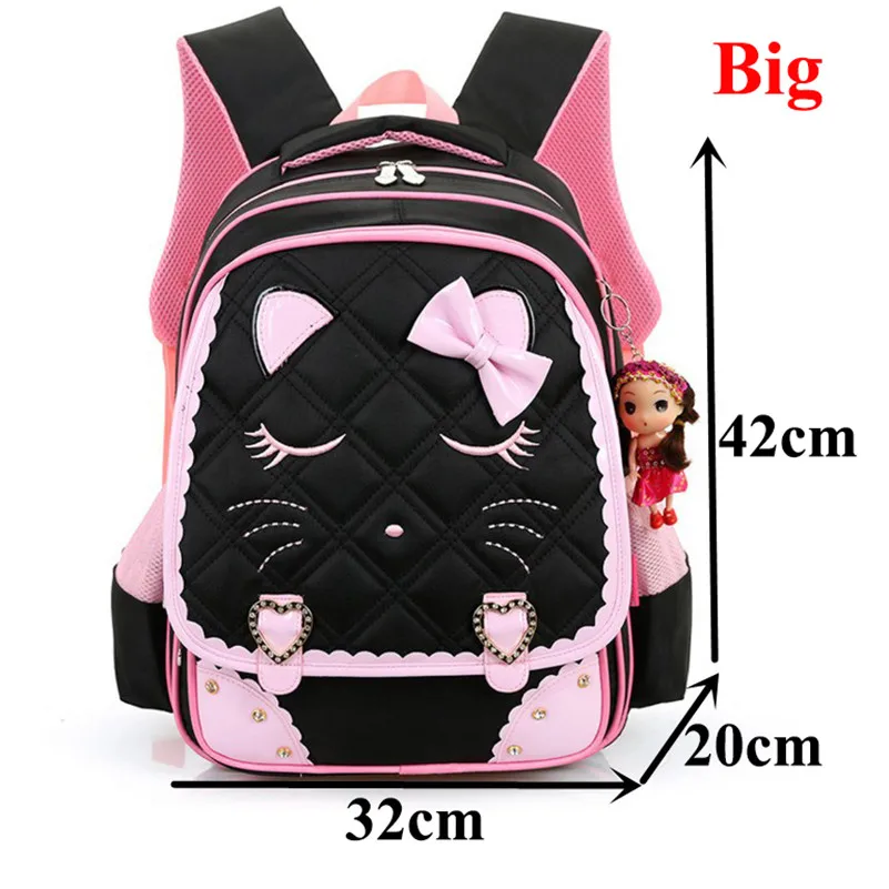 Классные детские школьные сумки года для девочек, детский нейлоновый рюкзак первоклассника, сумка для книг, школьная сумка для девочек,, D233 - Цвет: Big  Black chool bag