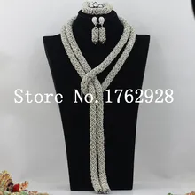 Лидер продаж дизайн бренда Элегантный Ювелирные изделия из кристаллов набор, Африки Нигерии Наборы свадебных ювелирных изделий