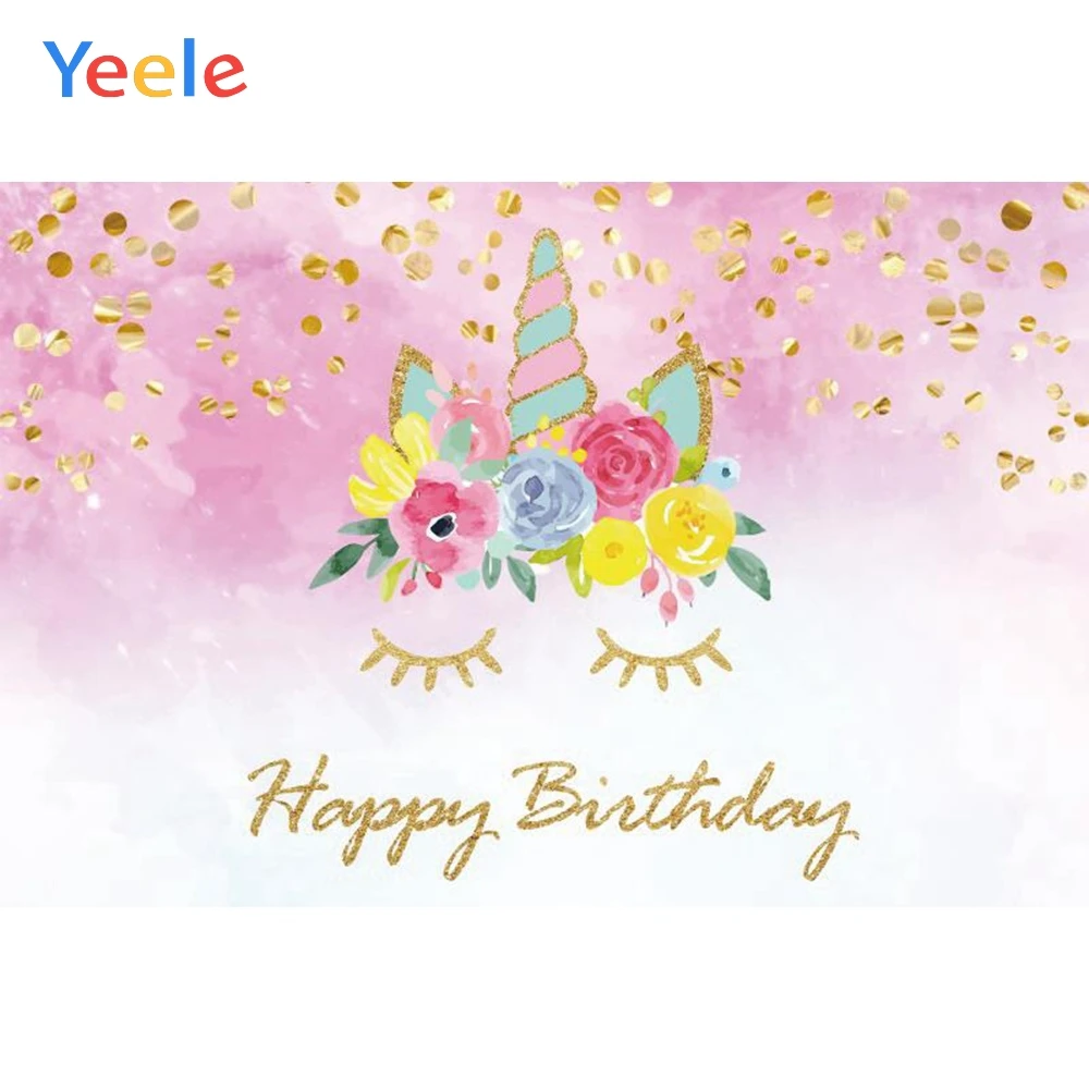 Вечерние фоны для фотосъемки с изображением единорога Yeele, цветов, градиента, дня рождения, малышей