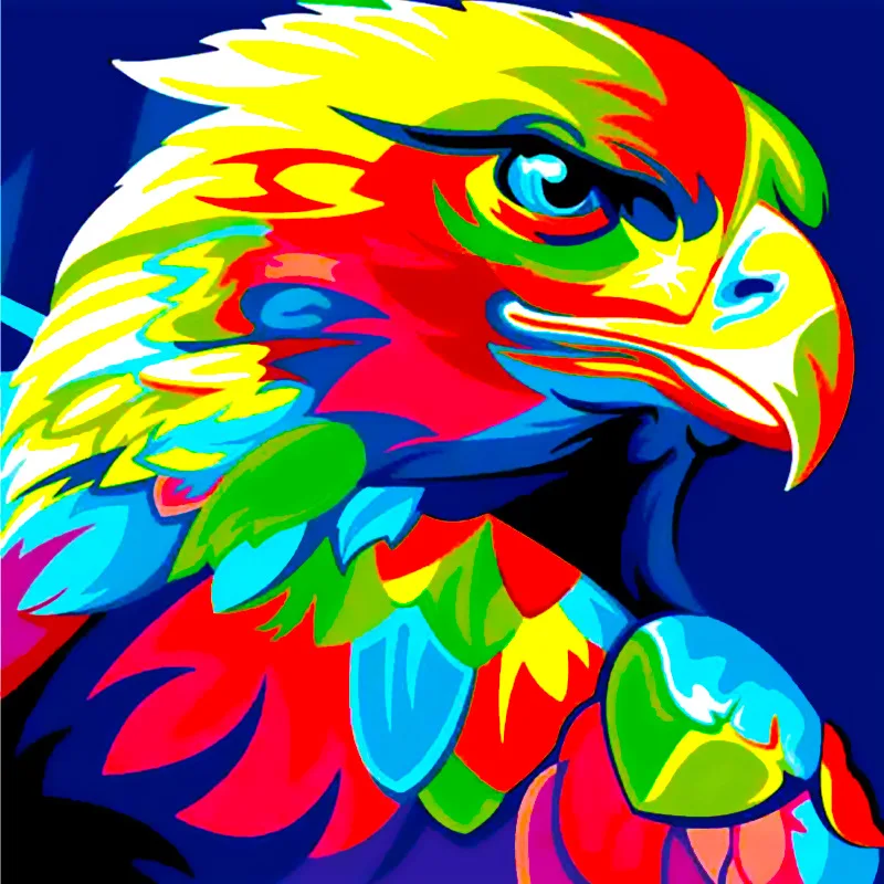 

CAMMITEVER 3D Diamond Embroidery Hawk 5D Diamond Painting Hawk Cross Stitch Oil Animal Needlework