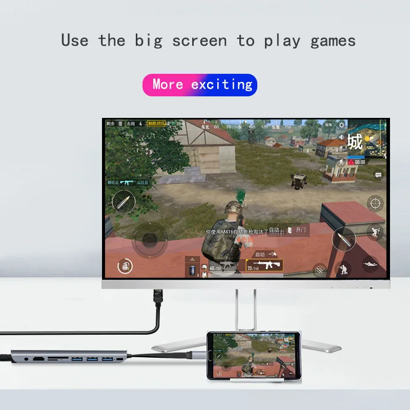 Док станция с разъемом типа C HDMI VGA USB концентратор питания для ноутбука Macbook Pro HP DELL