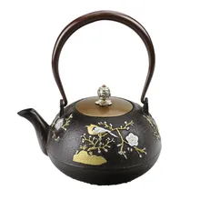 Горячая 1.2L Южная Япония литой железный чайник золото Quemei чайник в форме арахиса кунг-фу чайник креативная металлическая посуда