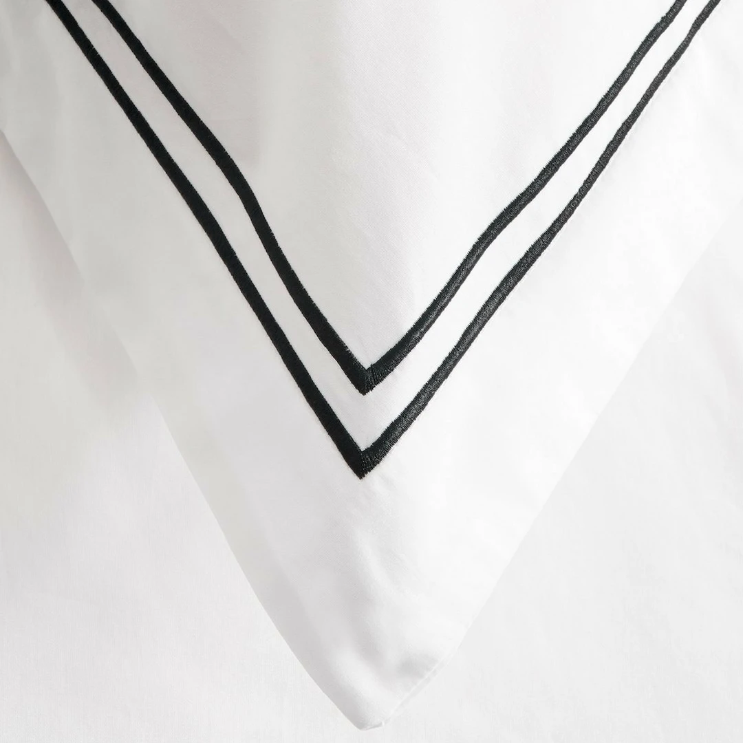 Hotel Luxury 100% Cotton Percale 3 Piece Duvet Set with Satin Stitching (1)