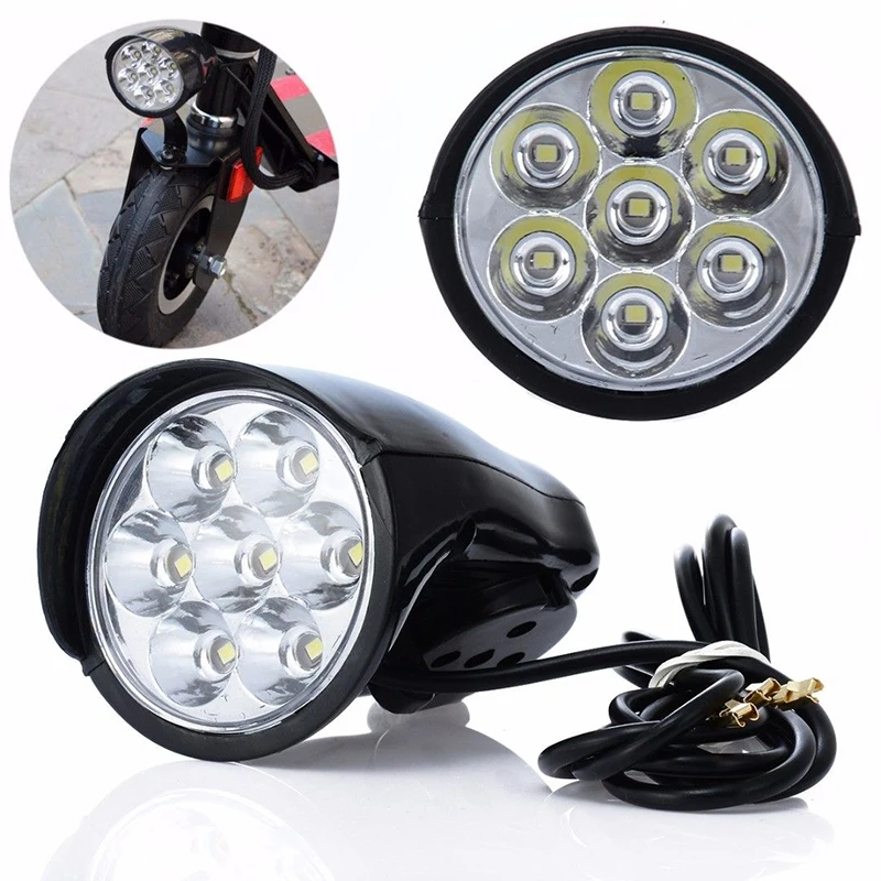 Discount 7LED Vintage Bicycle Bike Electric Scooter Light Headlight Front Retro Head Lamp 3