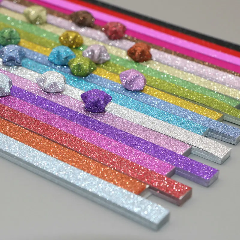 

18 Colors/pack(360pcs) Color Star Lucky Star Origami Flash Diamond Pure Color Pentacle Wishing Paper Stars DIY Gift For Kids