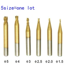 5 Размер = один лот Высокое качество Titanizing Фрезерный резак для ключа резки