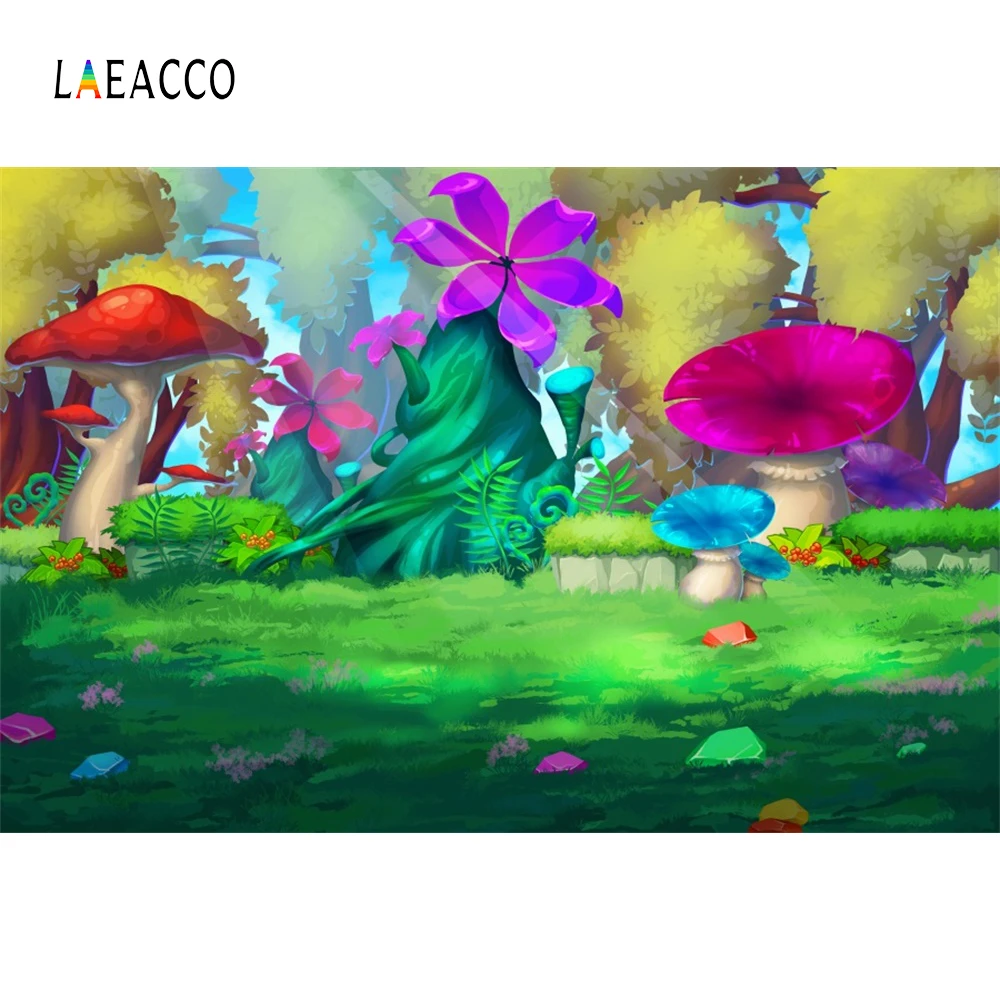 

Laeacco Fairy Tale Cartoon Juggle Children Room Photography Backgrounds Customized Photo Backdrops For Home Video Studio Decor