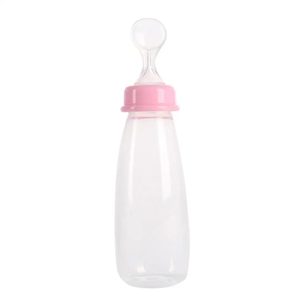 

240ML Silicone Baby Bottle With Spoon Food Supplement Rice Paste Feeding Bottles Convenient and practical BPA Free 2019 New