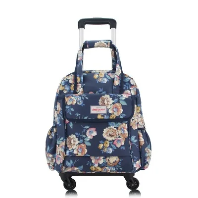 Women Travel Trolley Bags travel Backpack with wheel Rolling luggage trolley backpack waterproof Oxford Rolling Baggage Suitcase - Цвет: not Uninstall