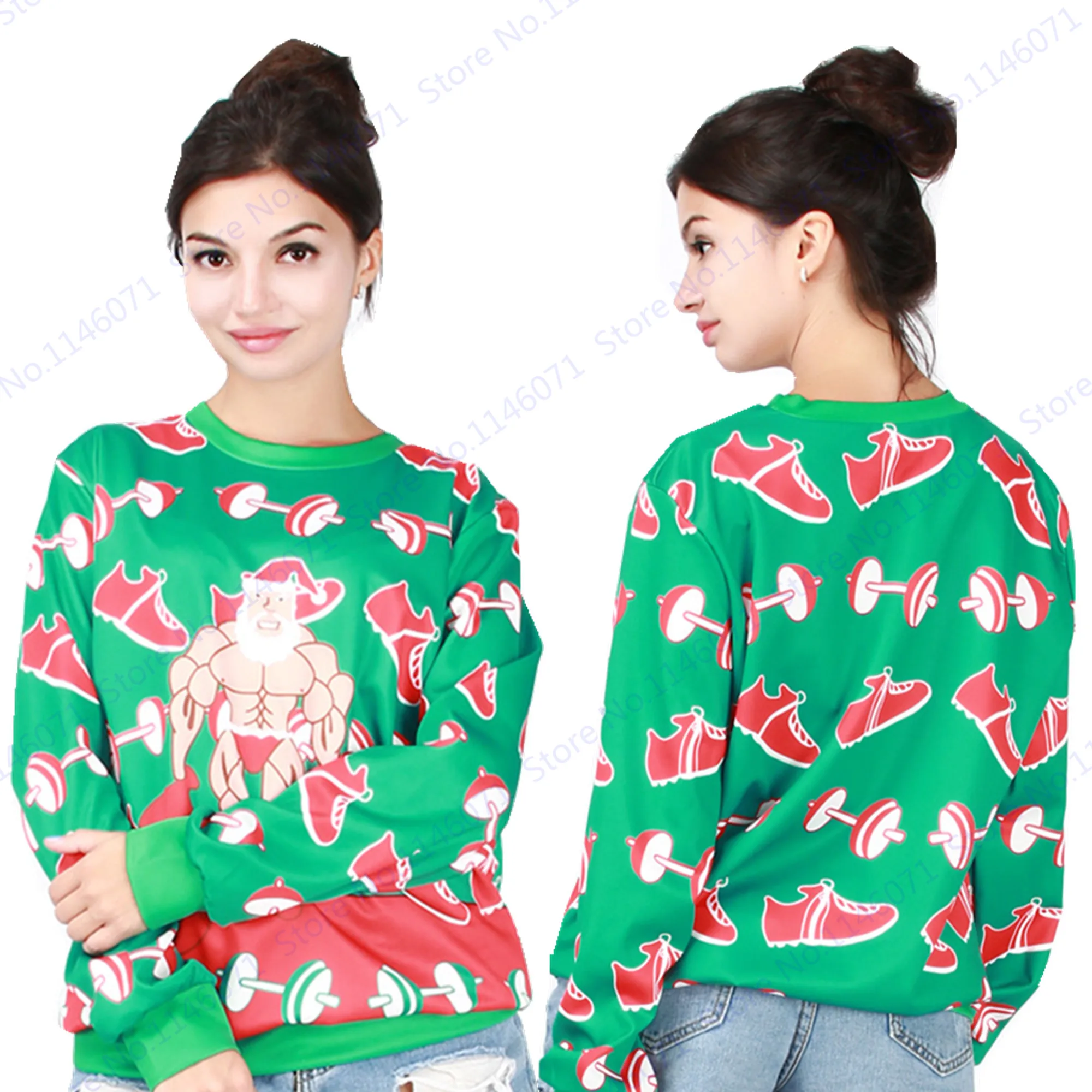 muscle santa sweater