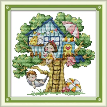 

New Arrival Joy Sunday Cross Stitch Kit Cartoon Pattern 11 14CT Printed Cloth Home Decor DIY Handmade Embroidery Needlework Sets