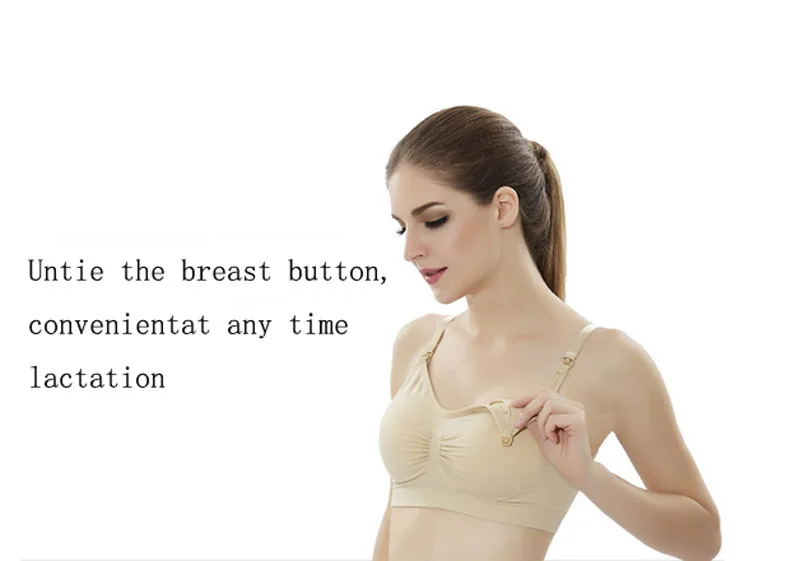 Кнопка открытия спереди без ободков послеродовое кормление грудью бюстгальтер Регулировка для беременных женщин анти-опускание Бюстгальтер для кормления YFZ0001