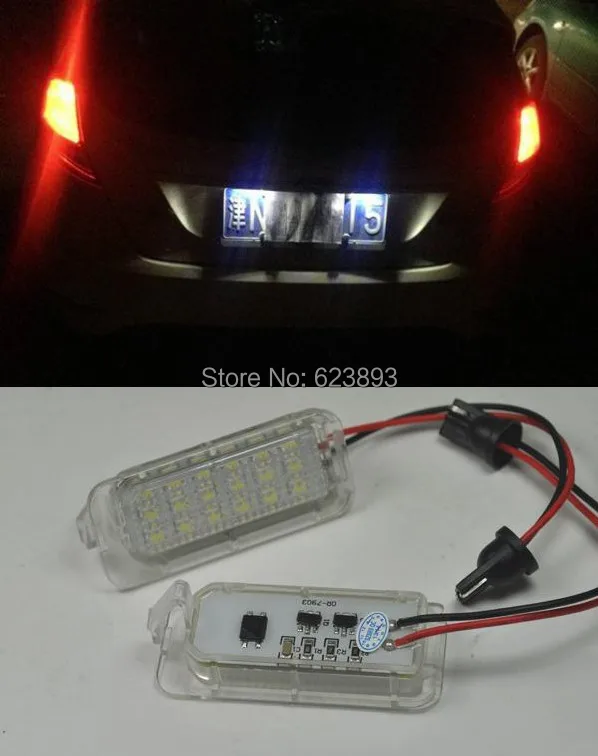 Бесплатная доставка 2x супер яркий 18 SMD LED без ошибок номерной знак для Ford Fiesta mk7 VII
