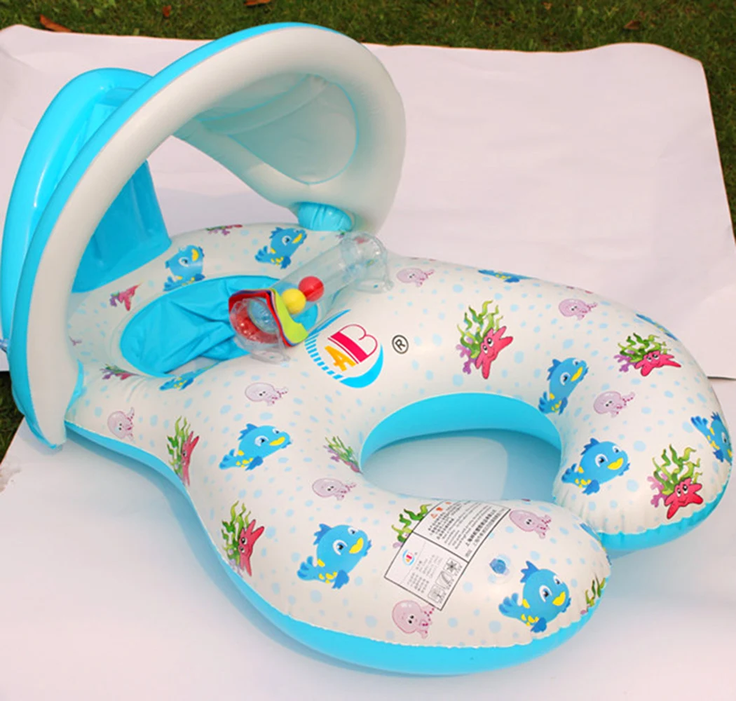 Outdoor Swimming Float Ring Baby Mother And Child Inflatable Swimming Ring Circle Double Seat Raft Swim Ring Aid Trainer Rings