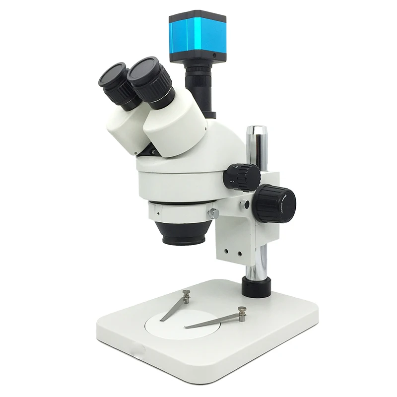 

Professional 7X-45X Illuminated Trinocular Stereo Zoom Vertical Microscope 14MP CMOS USB Microscope Camera PCB Carving Repairing