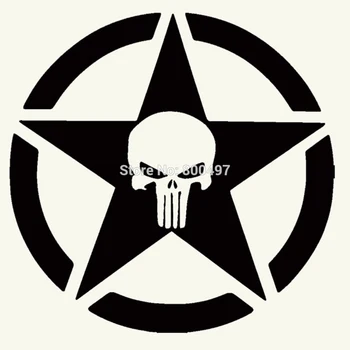 

10 x New Design Funny Skull with Five Star Logo Creative Auto Decal Cartoon Car Sticker Car Bumper Decal Creative Pattern Vinyl