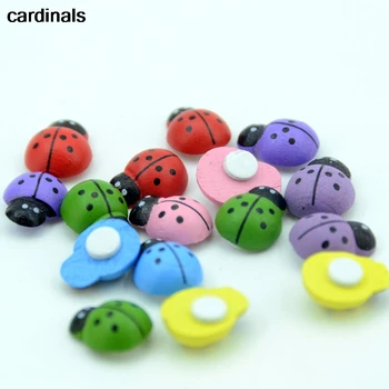 

500Pcs Fashion Beatles Wooden Ladybird Wall Sticker Children Kids Painted DIY Craft Home Party Holiday Decoration Wall DIY
