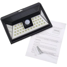 44 Светодиодный светильник на солнечной батарее, водонепроницаемый, для сада, с датчиком движения, для крыльца, светодиодный, для улицы, настенный светильник, аварийный, на солнечной батарее