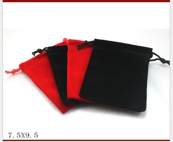 

red and black jewelry box flannelette bag ring and bracelet earring packaging bags