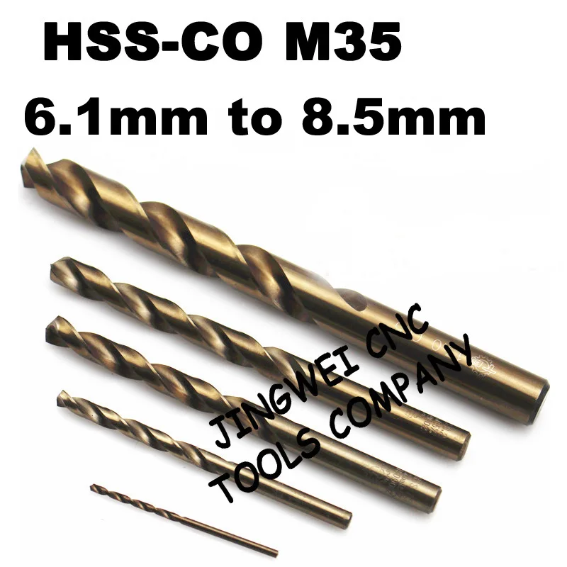 

SS cobalt M35 twist drill bit 6.1 6.2 6.3 6.4 6.5 6.6 6.7 6.8 6.9 7 7.1 7.2 7.3 7.5 7.6 7.7 7.9 8.0 8.5mm for stainless steel