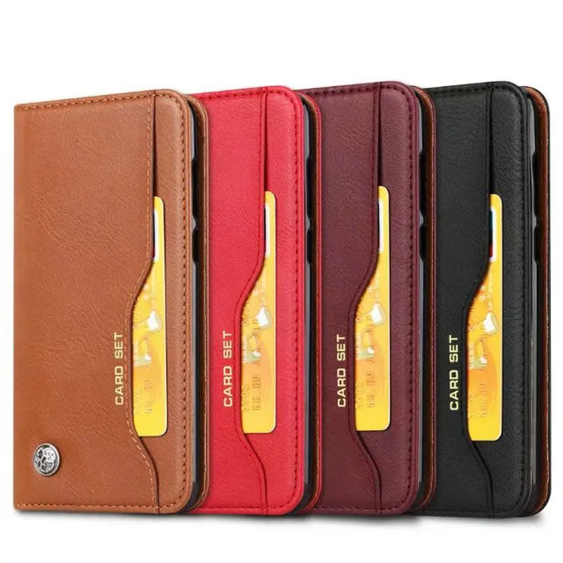  GalaxyA8 Plus 2018 case  Mobfone Wallet Luxury PU Skin Flip Magnet Stand Cover for Samsung Galaxy A