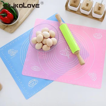 

SILIKOLOVE Nonstick Silicone Mat for Rolling Dough Silicone Baking Mat for Paste Flour With Liner Kitchen Baking Pastry Tools