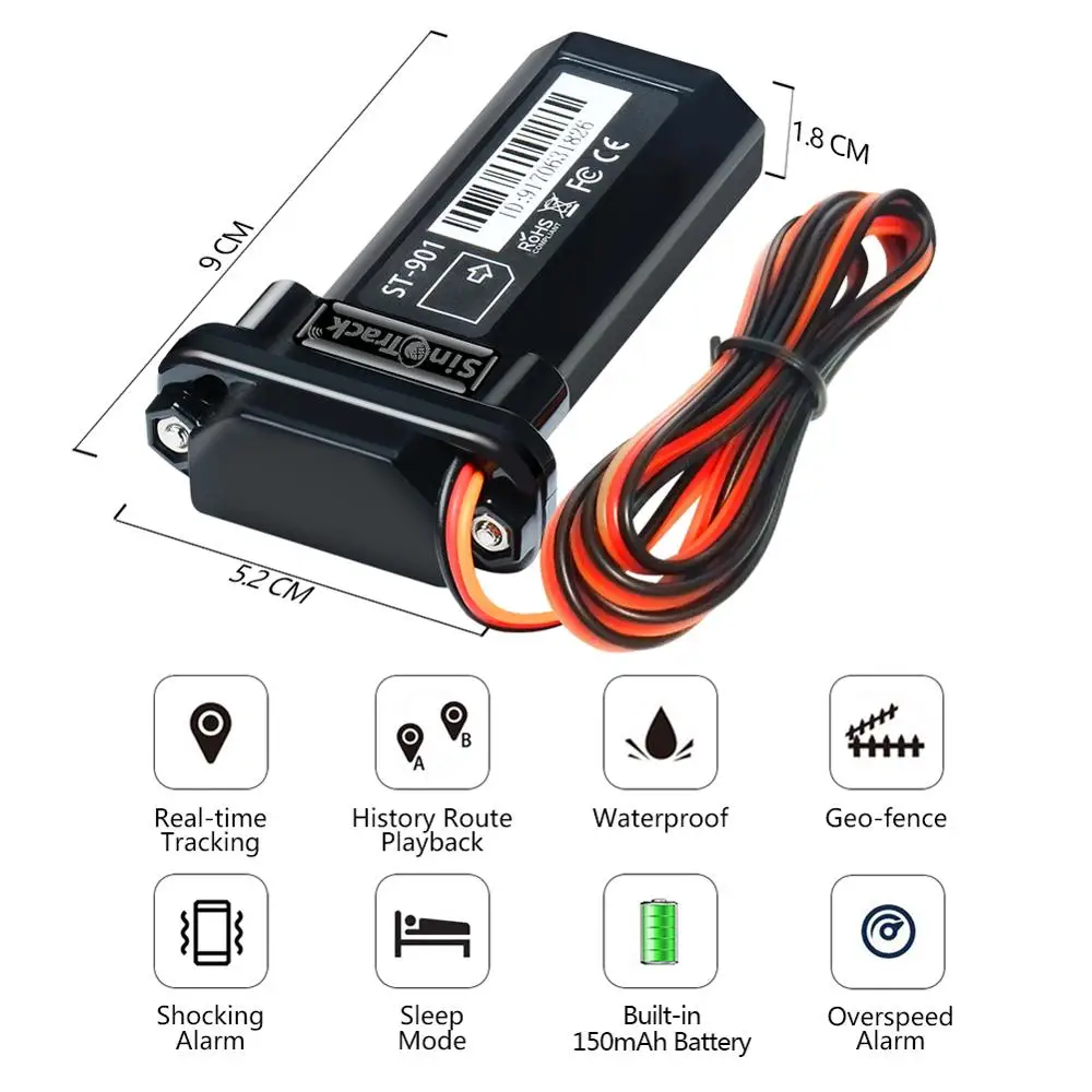 SinoTrack Mini Étanche un.com Étain Batterie GPS Tracker Dispositif ST-901 901L pour Voiture Moto Véhicule Télécommande Gratuit Web Andrea