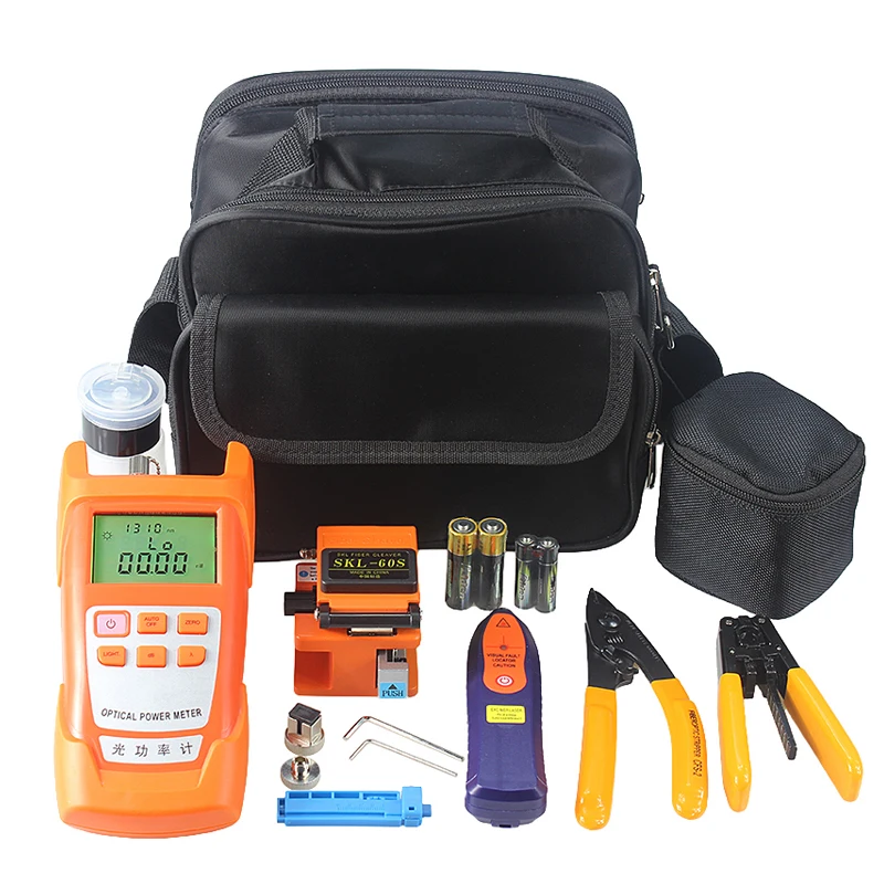 12in1FTTHFiberOpticToolboxKitwithSKL60SFiberCleaverand