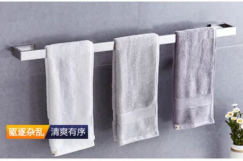 

Household kitchen goods single pole bathroom towel rack no holes 304 stainless steel towel bar toilet extended toilet shelf