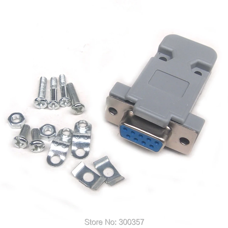 20pcs/lot DB9 shell DB9 serial port header Plastic shell RS232 9 pin